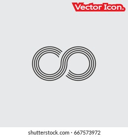 Infinity icon isolated sign symbol and flat style for app, web and digital design. Vector illustration.