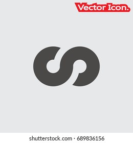 Infinity icon isolated sign symbol and flat style for app, web and digital design. Vector illustration.