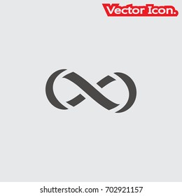 Infinity icon isolated sign symbol and flat style for app, web and digital design. Vector illustration.