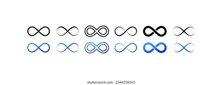 Infinity icon. Lines, inverted eight icon. Vector icons