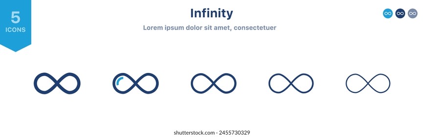 infinity icon . loop, infinite, endless, eternity symbols unlimited icons	
