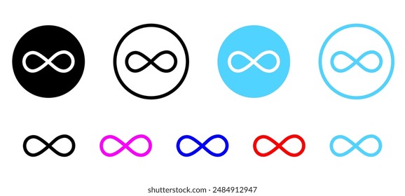 infinity icon . loop, infinite, endless, eternity symbols unlimited icons.