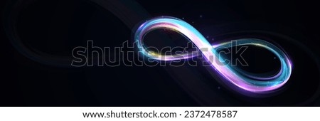 Infinity icon. Neon light. Colorful loop. Community connection. Vector illustration