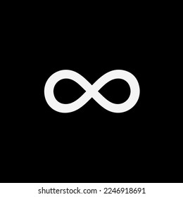 Icono de infinito sobre fondo negro