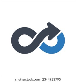 Infinity icon on white background