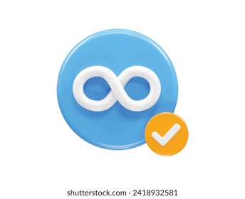  Infinity icon render 3d illustration