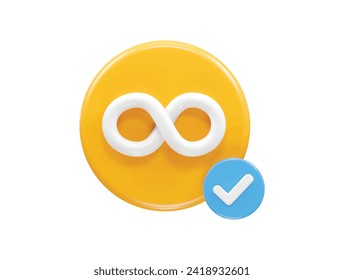  Infinity icon render 3d illustration