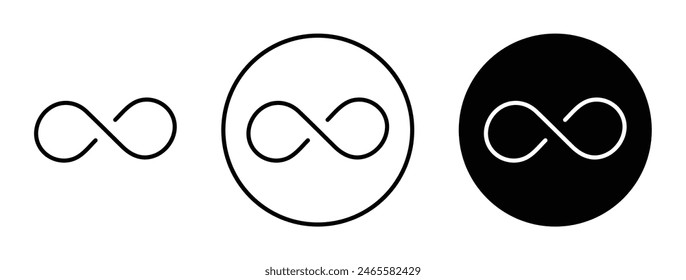 Conjunto de iconos de infinito. Símbolo de Bucle sin fin y Vector de ciclos ilimitados.