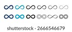 Infinity icon set. infinity eternity endless loop symbols 
unlimited infinity collection icons flat style stock vector
