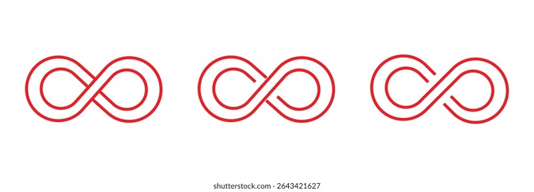 Infinity icon set. Infinity, eternity, infinite, endless, loop symbols. Unlimited infinity collection icons flat style