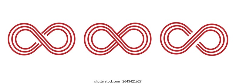 Infinity icon set. Infinity, eternity, infinite, endless, loop symbols. Unlimited infinity collection icons flat style