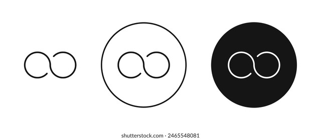 Infinity icon set. forever infinite loop vector icon. unlimited numbers of cycles sign. endless process icon for UI designs.