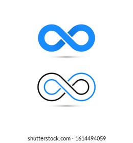 Infinity icon set. Isolated on white background. Vector illustration, eps 10.