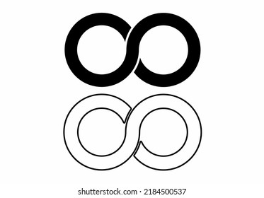 infinity icon set isolated on white background