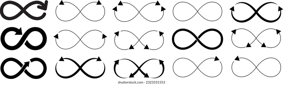 Infinity icon set. loop, vector illustration
