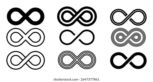 Infinity icon set. infinity symbol,