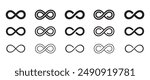 Infinity icon set. Symbols of endless, unlimited, eternal. Infinity, eternity, infinite, endless, loop symbols. infinity collection icons flat style.