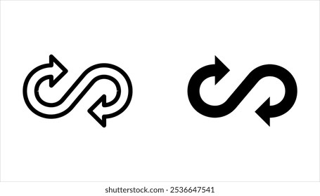 Conjunto de ícones Infinity. Símbolos de infinito, ilimitado, eterno, Infinito, símbolos de loop no fundo branco