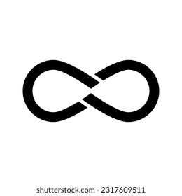 Unendlichkeitssymbol. Unterschrift für mobiles Konzept und Webdesign. Vektorgrafik