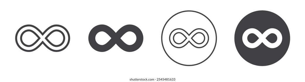 infinity icon Simple outline vector logo