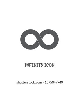 Infinity icon simple silhouette flat style vector illustration on white background.