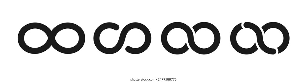 Infinity icon. Infinity symbol black. Vector stock.