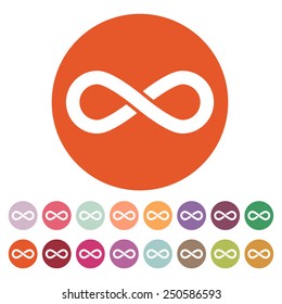 The infinity icon. Infinity symbol. Flat Vector illustration. Button Set