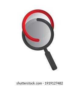 Infinity icon symbol shaped magnifying glass isolated on white background. Vector illustration EPS.8 EPS.10