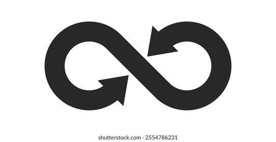 Infinity icon. Symbol of unlimited, limitless, endless, eternity, infinite, loop, discontinuation, lemniscate and repetition concepts. Mathematical Symbol. Vector illustration