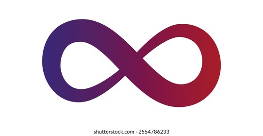 Infinity icon. Symbol of unlimited, limitless, endless, eternity, infinite, loop, discontinuation, lemniscate and repetition concepts. Mathematical Symbol. Vector illustration