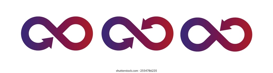 Infinity icon. Symbol of unlimited, limitless, endless, eternity, infinite, loop, discontinuation, lemniscate and repetition concepts. Mathematical Symbol. Vector illustration