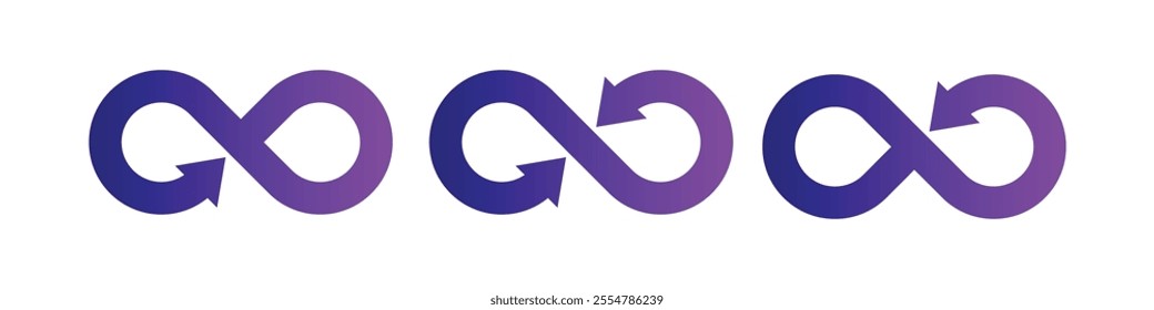 Infinity icon. Symbol of unlimited, limitless, endless, eternity, infinite, loop, discontinuation, lemniscate and repetition concepts. Mathematical Symbol. Vector illustration