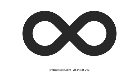 Infinity icon. Symbol of unlimited, limitless, endless, eternity, infinite, loop, discontinuation, lemniscate and repetition concepts. Mathematical Symbol. Vector illustration