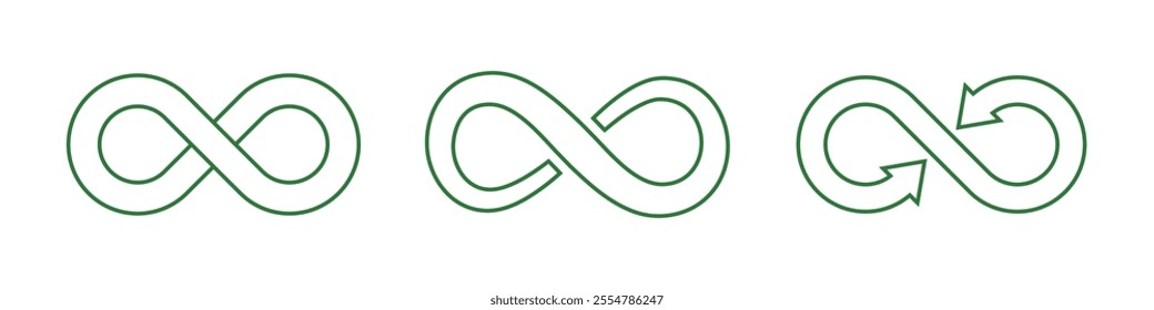 Infinity icon. Symbol of unlimited, limitless, endless, eternity, infinite, loop, discontinuation, lemniscate and repetition concepts. Mathematical Symbol. Vector illustration