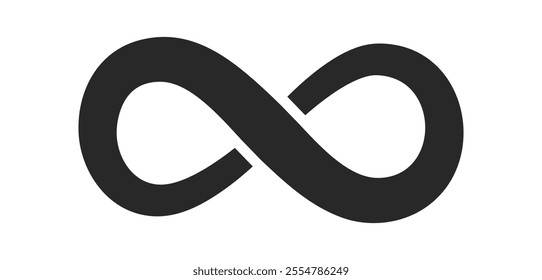 Infinity icon. Symbol of unlimited, limitless, endless, eternity, infinite, loop, discontinuation, lemniscate and repetition concepts. Mathematical Symbol. Vector illustration