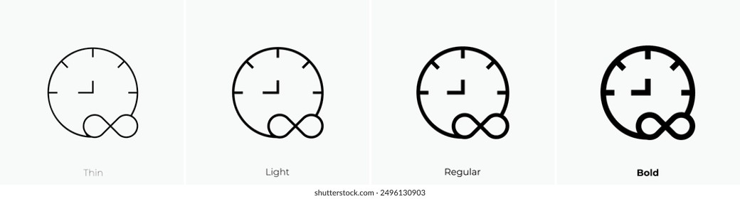 infinity icon. Thin, Light Regular And Bold style design isolated on white background