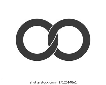 Infinity icon.  Two locked circles vector illustration.  Alliance icon.  Link icon. 