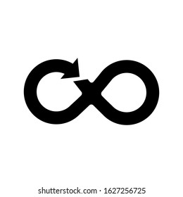 Infinity icon vector design on white background