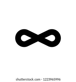 Infinity Icon Vector in Flat & Glyph Style on White Isolated Background. Unlimited Sign and Symbol on Black & White. EPS 10.
