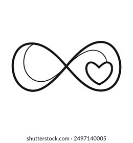 Infinity icon vector illustration isolated in white background. Infinity Graphic for Friendship