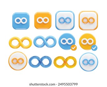 Conjunto de iconos de Ilustración vectorial de infinito