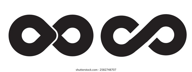 infinity icon, infinity vector, infinity symbol . Infinite loop icon. Eternal or endless sign in outline and brush stroke or ink style. 1176