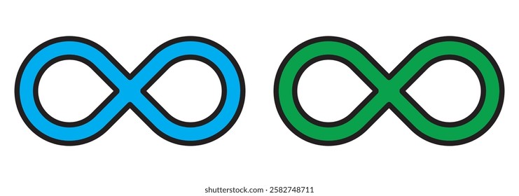 infinity icon, infinity vector, infinity symbol . Infinite loop icon. Eternal or endless sign in outline and brush stroke or ink style. 1176