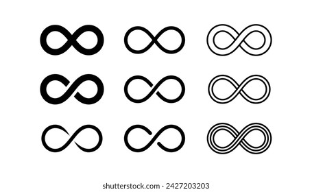 Infinity icon vector isolated on white background.