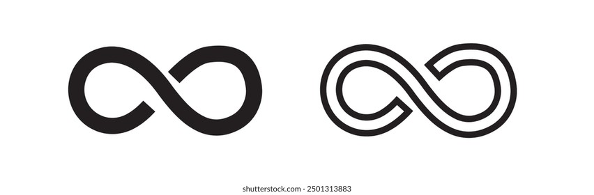 Infinity icon vector isolated on white background.