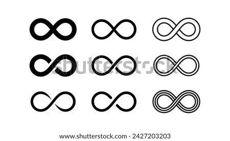 Infinity icon vector isolated on white background.