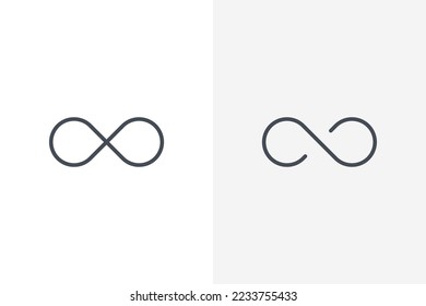 Infinity icon vector. Infinity line icon vector isolated on white background