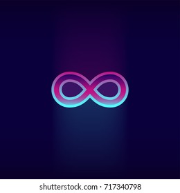 infinity icon vector neon glow