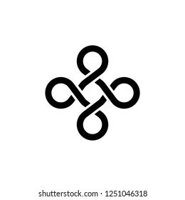 Infinity icon vector on white background editable