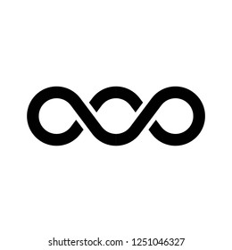 Infinity icon vector on white background editable